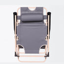 Reclining Sun Beach Deck Lounge Chair Outdoor Folding Camping Fishing Arm Rest - grey