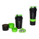 2x Protein Shaker Bottle Set – 3-in-1 Smart Blender Mixer Cup for Gym & Fitness