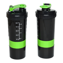 2x Protein Shaker Bottle Set – 3-in-1 Smart Blender Mixer Cup for Gym & Fitness