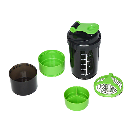 2x Protein Shaker Bottle Set – 3-in-1 Smart Blender Mixer Cup for Gym & Fitness
