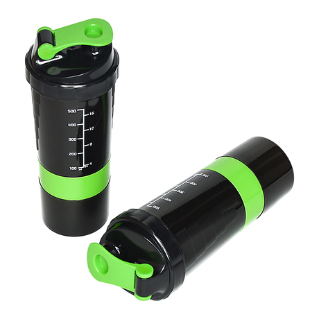 2x Protein Shaker Bottle Set – 3-in-1 Smart Blender Mixer Cup for Gym & Fitness
