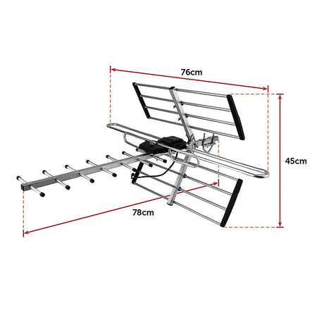 Digital TV Outdoor Antenna Aerial UHF VHF FM Signal Booster HD