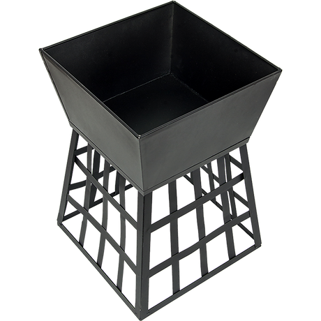 Black Fire Pit Square Log Patio Garden Heater Outdoor Table Top BBQ Camping