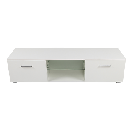 TV Cabinet Entertainment Unit Stand High Gloss Storage Shelf 140cm White