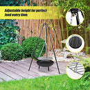 Tripod Garden Fire Pit BBQ – Cast Iron & Steel Round Outdoor Fire Bowl