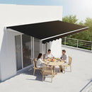 Outdoor Folding Arm Awning Retractable Sunshade Canopy Black 3.0m x 2.5m