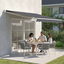 Outdoor Folding Arm Awning Retractable Sunshade Canopy Grey 4.0m x 2.5m