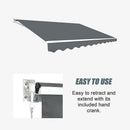 Outdoor Folding Arm Awning Retractable Sunshade Canopy Grey 5.0m x 2.5m