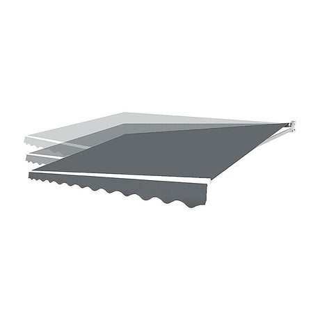 Outdoor Folding Arm Awning Retractable Sunshade Canopy Grey 5.0m x 3.0m