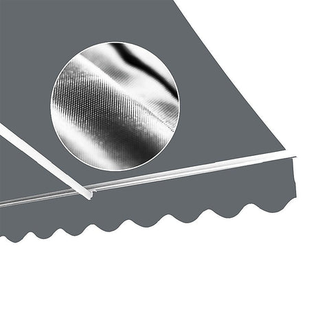 Outdoor Folding Arm Awning Retractable Sunshade Canopy Grey 5.0m x 3.0m