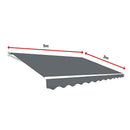 Outdoor Folding Arm Awning Retractable Sunshade Canopy Grey 5.0m x 3.0m