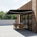 Outdoor Folding Arm Awning Retractable Sunshade Canopy Black 5.0m x 3.0m