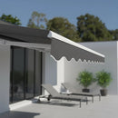 Motorised Outdoor Folding Arm Awning Retractable Sunshade Canopy Grey 4.0m x 3.0m