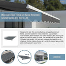 Motorised Outdoor Folding Arm Awning Retractable Sunshade Canopy Grey 4.0m x 3.0m