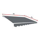 Motorised Outdoor Folding Arm Awning Retractable Sunshade Canopy Grey 4.0m x 3.0m