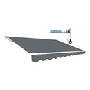 Motorised Outdoor Folding Arm Awning Retractable Sunshade Canopy Grey 5.0m x 2.5m