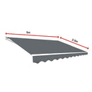 Motorised Outdoor Folding Arm Awning Retractable Sunshade Canopy Grey 5.0m x 2.5m