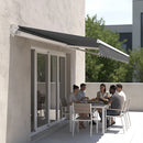 Motorised Outdoor Folding Arm Awning Retractable Sunshade Canopy Grey 5.0m x 3.0m