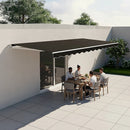 Motorised Outdoor Folding Arm Awning Retractable Sunshade Canopy Black 5.0m x 3.0m