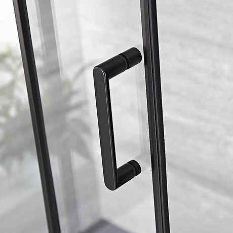 140-150cm Adjustable Wall to Wall Sliding Glass Shower Door in Black