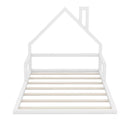 Pine Wood Floor Bed House Frame for Kids and Toddlers