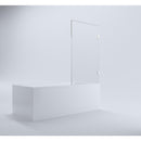 70cm Frameless Swing Bath Panel with Black Hardware