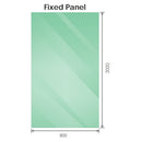 110x80cm Corner Frameless Shower Screen with Gunmetal Brackets and Brass Hinges, Square Knob Handle