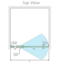 120x70cm Corner Frameless Shower Screen with Gunmetal Brackets and Brass Hinges, Square Knob Handle