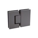 120x70cm Corner Frameless Shower Screen with Gunmetal Brackets and Brass Hinges, Square Knob Handle