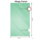 120x120cm Corner Frameless Shower Screen with Black Brackets and Brass Hinges, Round Knob Handle