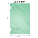 90x90cm Corner Frameless Shower Screen with Gunmetal Brackets and Brass Hinges, Square Double Pull Handle