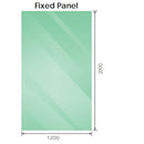 120x100cm Corner Frameless Shower Screen with White Channel and SS Hinges, Round Knob Handle