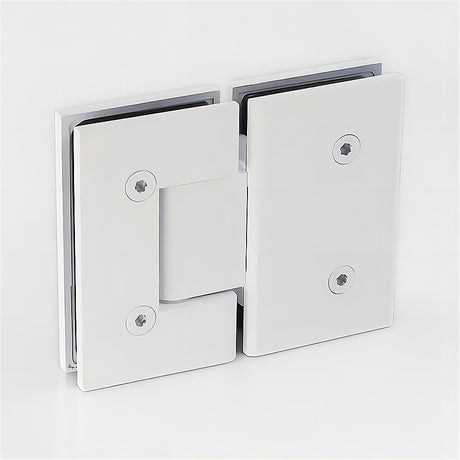 120x100cm Corner Frameless Shower Screen with White Channel and SS Hinges, Round Knob Handle