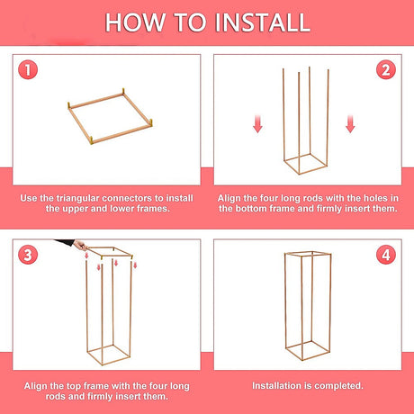 Rose Gold Metal Flower Stand