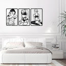 3pc Modern Metal Wall Art Decor Abstract Minimalist Decoration