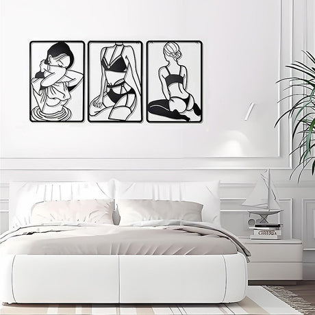 3pc Modern Metal Wall Art Decor Abstract Minimalist Decoration