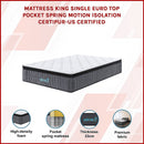King Single Euro Top Pocket Spring Mattress – Motion Isolation Comfort with CertiPUR-US® Certified Foam Layers