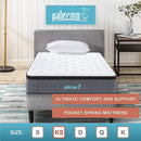 King Single Euro Top Pocket Spring Mattress – Motion Isolation Comfort with CertiPUR-US® Certified Foam Layers