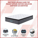 Double Euro Top Pocket Spring Mattress – Motion Isolation Comfort with CertiPUR-US® Certified Foam Layers