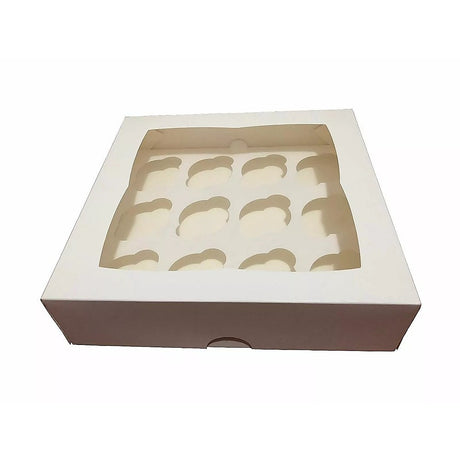 Cupcake Boxes 12-Hole Laminated Clear Window Face Boxes Favour