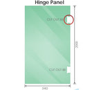 100x80cm Corner Frameless Shower Screen with Chrome Channel and Brass Hinges, Round Handle