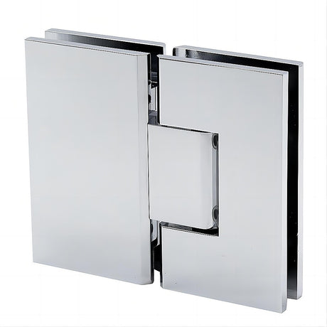 100x80cm Corner Frameless Shower Screen with Chrome Channel and Brass Hinges, Round Handle