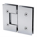 100x80cm Corner Frameless Shower Screen with Chrome Channel and Brass Hinges, Round Handle