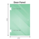 110x90cm Corner Frameless Shower Screen with Gunmetal Brackets and Brass Hinges, Round Handle