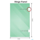 110x90cm Corner Frameless Shower Screen with Gunmetal Brackets and Brass Hinges, Round Handle