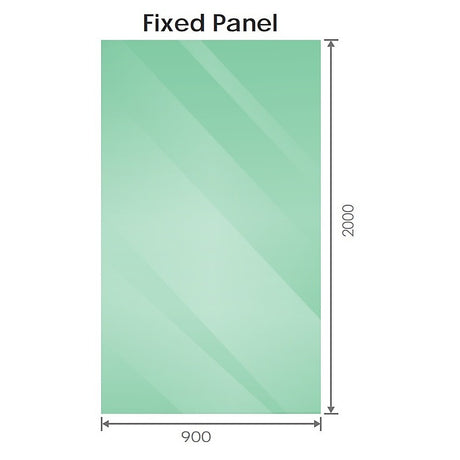 110x90cm Corner Frameless Shower Screen with Gunmetal Brackets and Brass Hinges, Round Handle