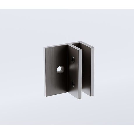 110x90cm Corner Frameless Shower Screen with Gunmetal Brackets and Brass Hinges, Round Handle
