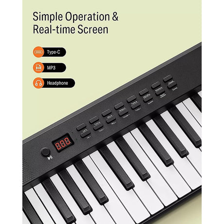 Folding Digital Piano 88 Key Velocity-Sensitive + Carry Case Pedal