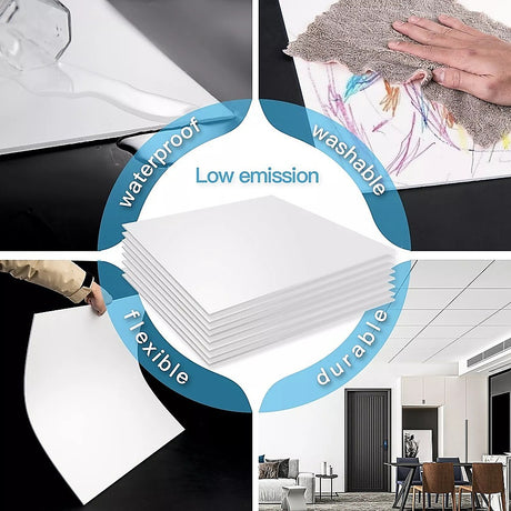 12x Smooth Drop Ceiling Tile 2ft x 2ft PVC Ceiling Panel