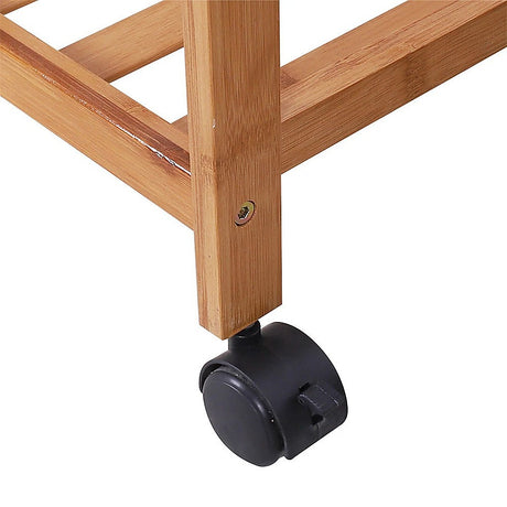 Wooden Clothes Rail with Shelves & Wheels – Open Wardrobe Rack Stand